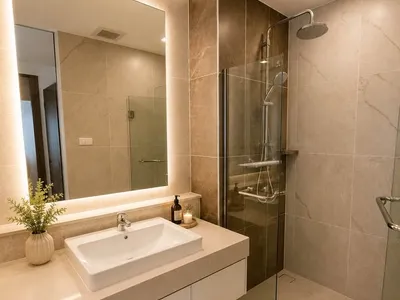 ห้องน้ำในคอนโด 1 ห้องนอนที่ The Astra Condo เชียงใหม่