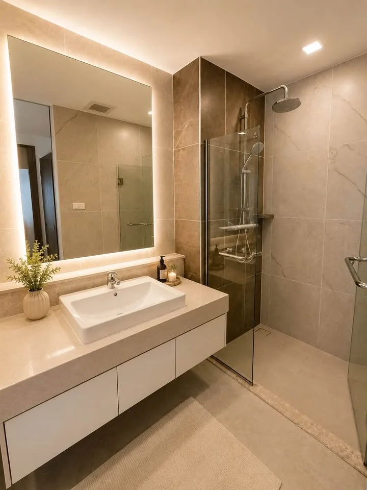 ห้องน้ำในคอนโด 1 ห้องนอนที่ The Astra Condo เชียงใหม่