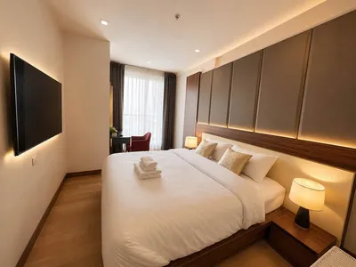 ภายในห้องนอนในคอนโด 1 ห้องนอนที่ The Astra Condo เชียงใหม่