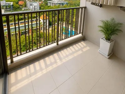 ระเบียงของคอนโด 1 ห้องนอนที่ The Astra Condo เชียงใหม่