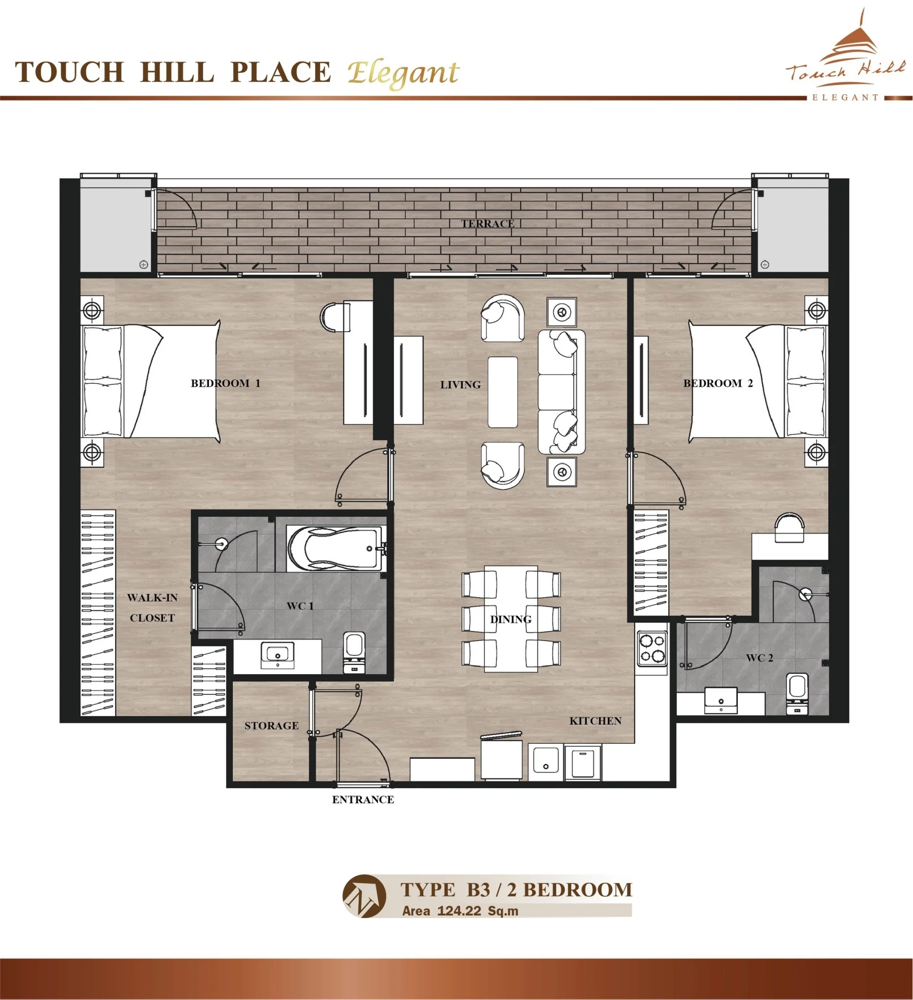 Touch hill Place Elegant · 2 bed Mountain View