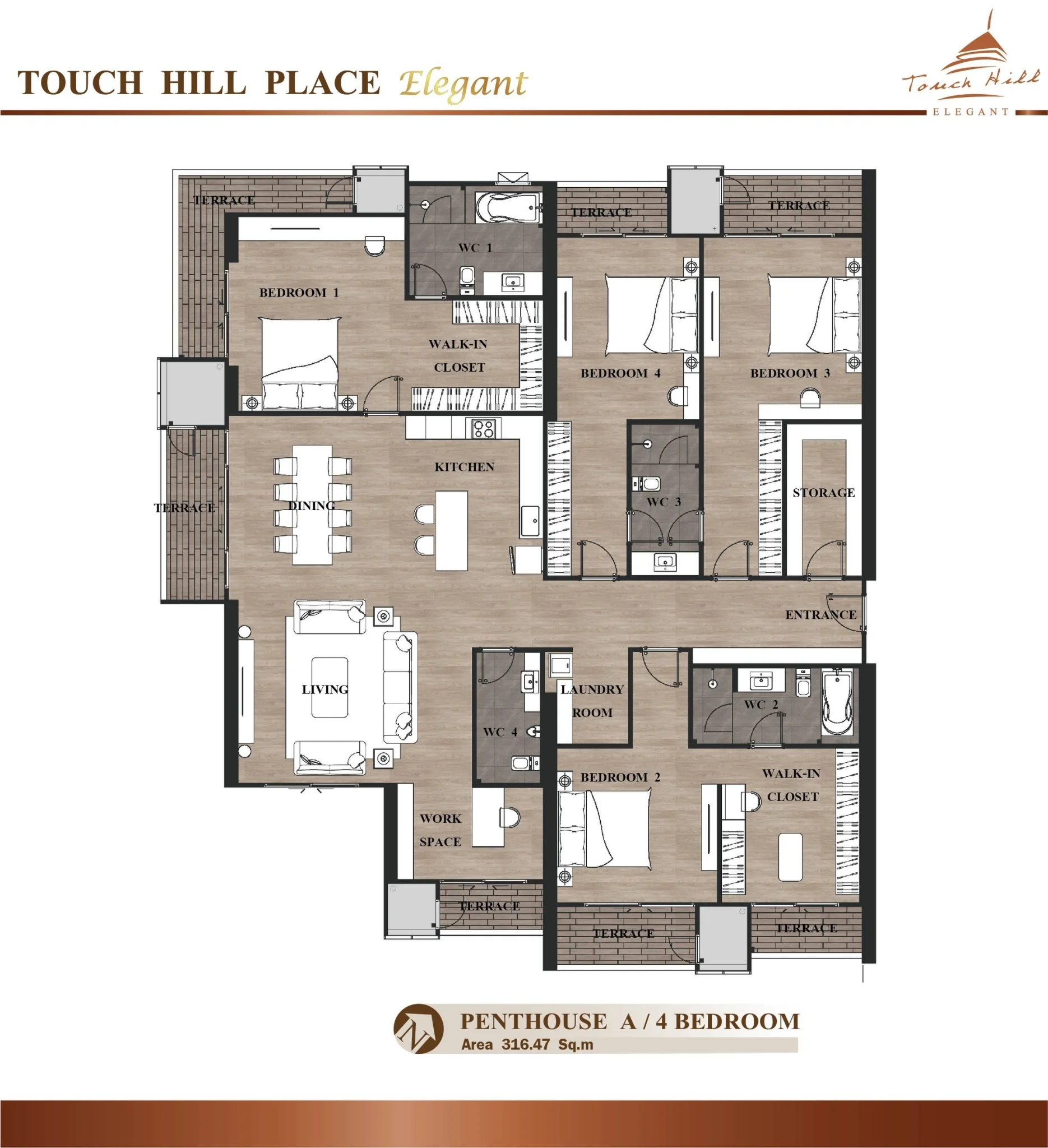 Touch hill Place Elegant · Penthouse A