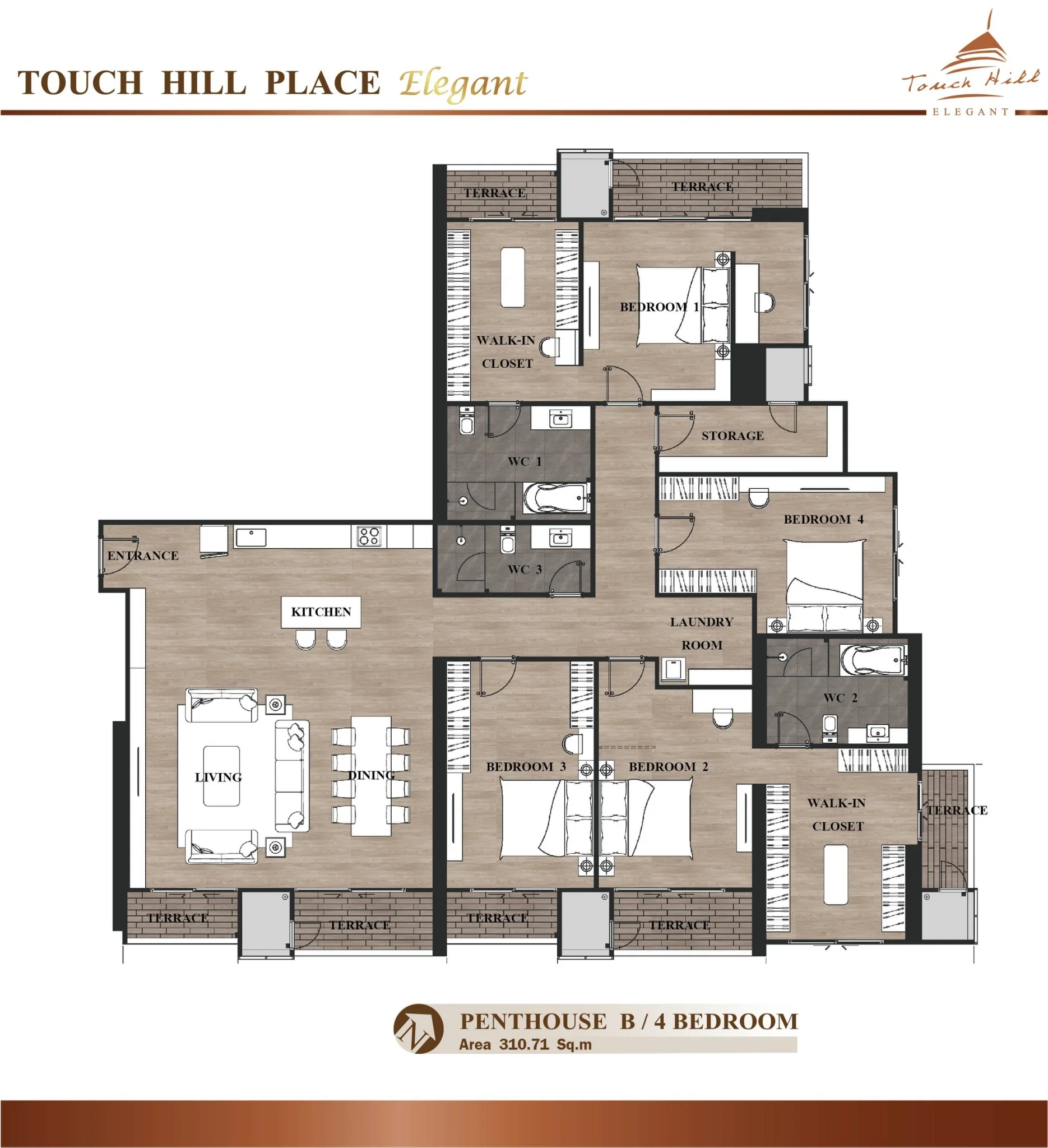 Touch hill Place Elegant · Penthouse B