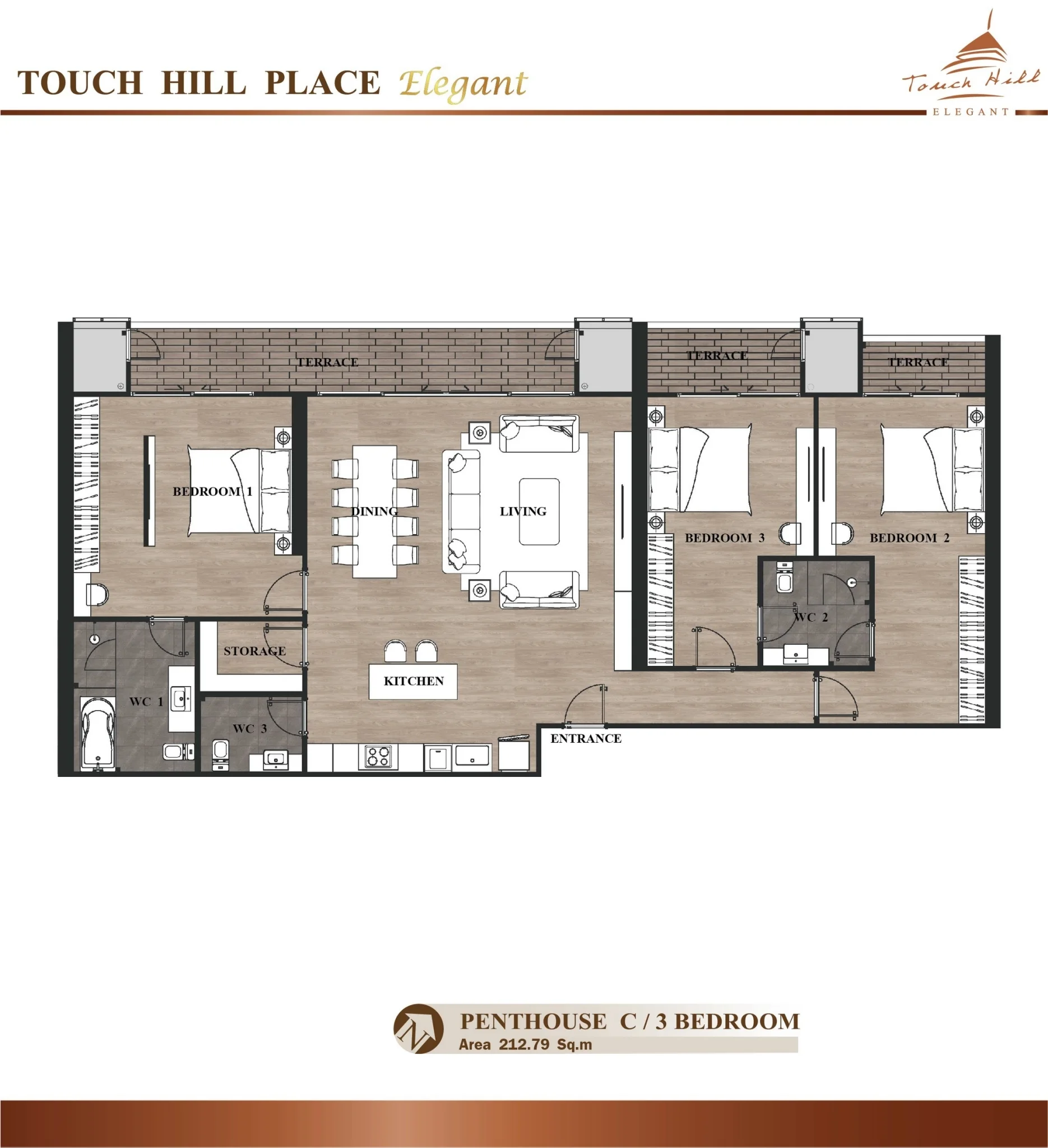 Touch hill Place Elegant · Penthouse Mountain View